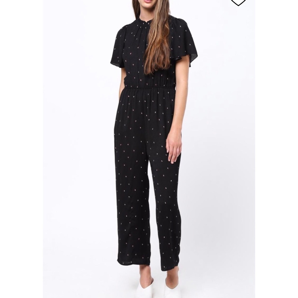 mo:vint ruffle sleeve jumpsuit pants romper